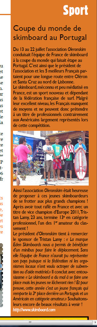 article oleron portugal2012